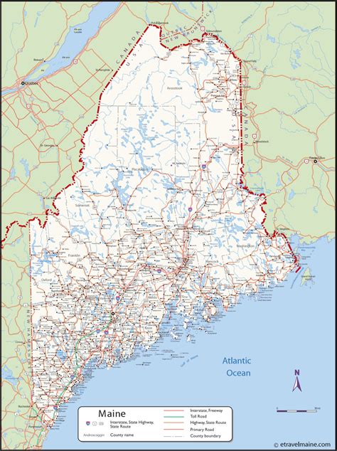 Large Detailed Map Of Maine With Cities And Towns Printable Map Of