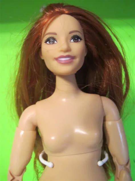 Barbie Made To Move Articulated Fashionista Curvy Redhead Doll Nude Euc