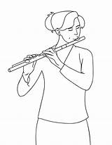 Flute Flauta Mulher Tocando Musique Instruments Objets Tudodesenhos Bestcoloringpagesforkids sketch template