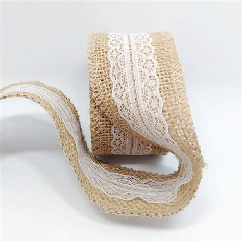 2m 50mm white lace ribbon diy handmade lace linen roll for diy wedding party decoration wedding