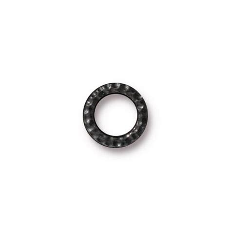 small hammertone ring oxidized black pewter 20 per pack tierracast inc