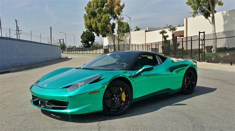 For all the ferrari lovers! Shiny: Turquoise Chrome Ferrari 458