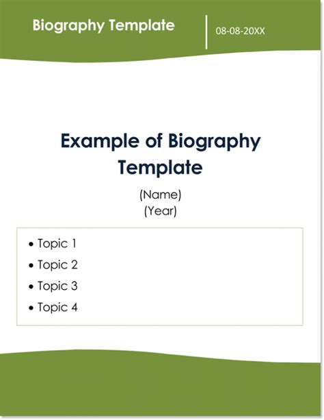 Printable Biography Template