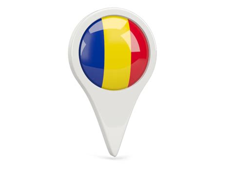 Round Pin Icon Illustration Of Flag Of Romania