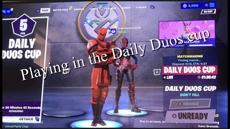 Playing In The Daily Duos Cup Fortnite Youtube