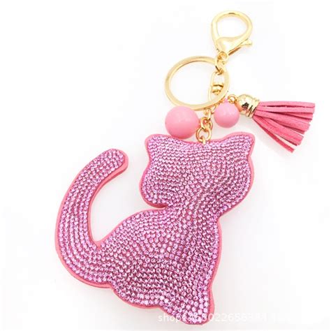 Diamante Cat Keychain Pink Bagzone Supplier Of Wholesale Fashion