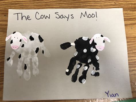 Upside Down Handprint Cows Two Year Old Crafts Kids Party Crafts