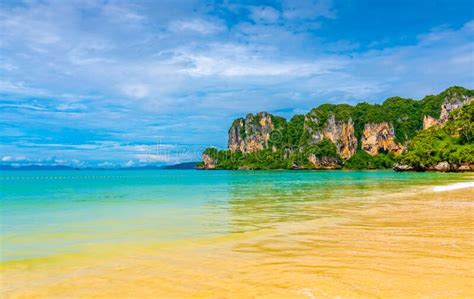 Panoramic View Of Railay Beach Krabi Thailand Beautiful Tropical