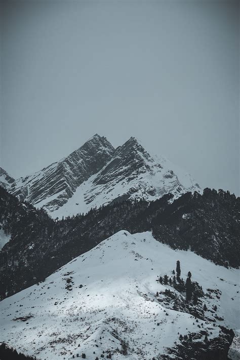 Mountains Peaks Snow Winter Landscape Hd Phone Wallpaper Peakpx
