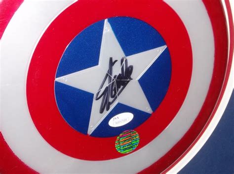 Stan Lee Signed Captain America 23x27 Custom Framed Shield Display Lee