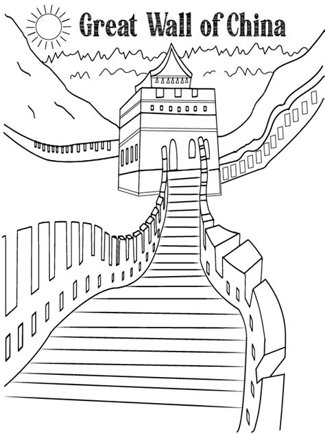 Great Wall Of China Coloring Page Free Printable Coloring Pages For Kids