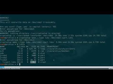 установка arch linux и настройка шифрованных luks дисков вместе с lvm