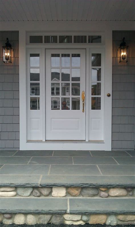 Bluestone Front Entrance And Sidelites With Wood 34 French Front