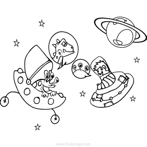 Outer Space Aliens Coloring Pages - XColorings.com