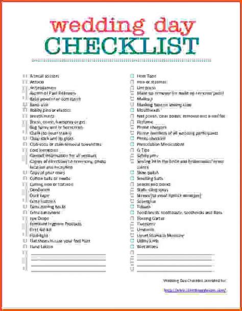 13 Wedding Checklist Printable Images