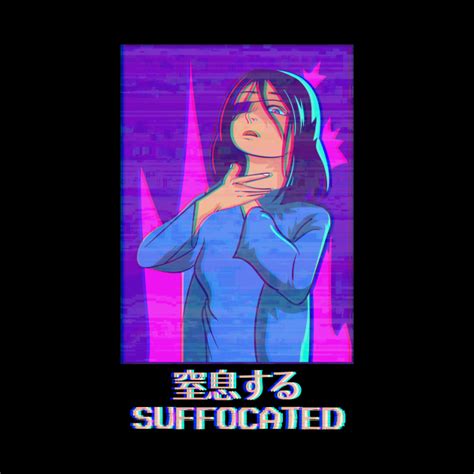 Vaporwave Aesthetic Sad Anime Girl Emo Goth Suffocated T Vaporwave