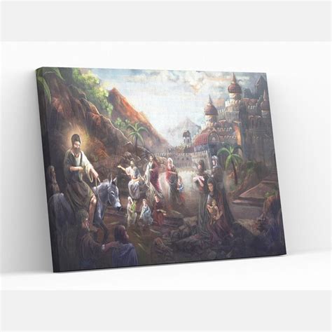 The Triumphal Entry Of Jesus Into Jerusalem Ready To Hang Luxury Canvas