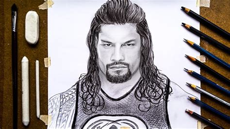 How To Draw Roman Reigns Roman Reigns Drawing Tutorial John Cena