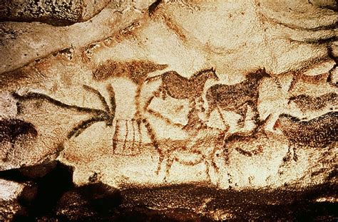 Horses And Deer From The Caves At Altamira 15000 Bc Cave Painting By