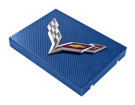 Box Fuse Wrapped Fiber Carbon Blue Corvette C7 Cover Flags Crossed