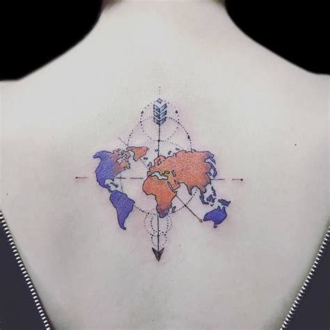35 Best World Map Tattoo Ideas For Travel Lovers Tattoobloq Map