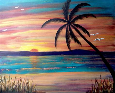 Acrylic painting is a fun and easy way to introduce yourself to art without investing too much time or money. Sunset Beach Painting by Renate Wesley