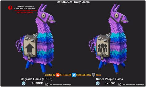 Daily Llama 20apr2021 Free Llamas Fortnite