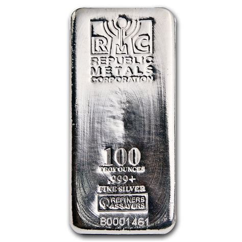 Buy 100 Oz Silver Bar Republic Metals Corp Rmc Apmex