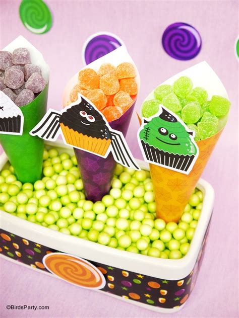 Halloween Monster Cupcakes Party Printables Supplies And Decorations Kit