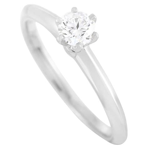 Tiffany And Co Platinum Diamond 130 Carat Round Engagement Ring G