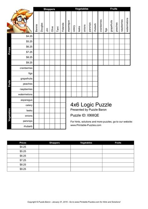 Logic Puzzles Easy Printable