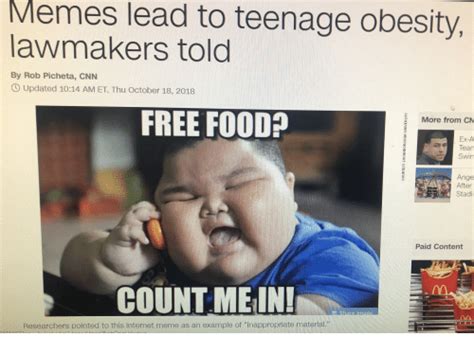 Memes Lead To Teenage Obesity Lawmakers Told By Rob Picheta Cnn Updated 1014 Am Et Thu October
