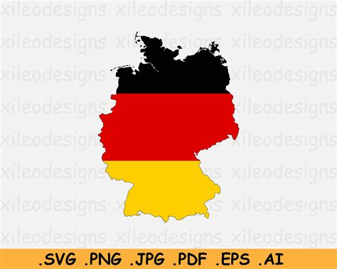 Germany Flag Map Svg German Svg Cricut Cut File Country Etsy Uk