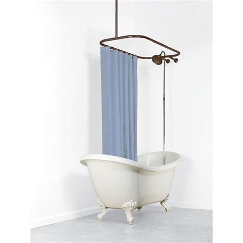 Beautiful oval shower rod makes the vintage claw foot tub complete. No Rust 58 in. Aluminum Oval Rectangular Hoop Shower Rod ...