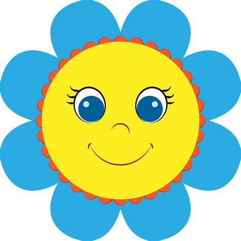 Smiley Flowers Clip Art Library