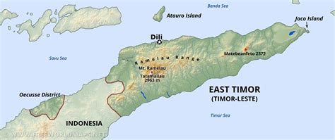 East Timor Physical Map