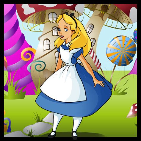 Begin by sketching alice's face. How To Draw Alice In Wonderland, Step by Step, Drawing ...