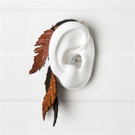 Feather Hearing Aid Jewelry Deafmetal® Hearing Jewelry