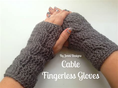 I will admit i was not a fan of fingerless gloves until recently, now i can't click here to add this pattern to your ravelry favorites and queue. By Jenni Designs: Free Crochet Pattern: Cable Fingerless ...
