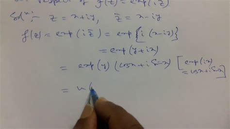 verify cauchy riemann equations in respect of f z exp i bar z youtube