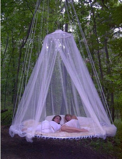 Advanced Design Floating Round Hanging Bed With Upper Ring For Backrest Support Cool Stuff
