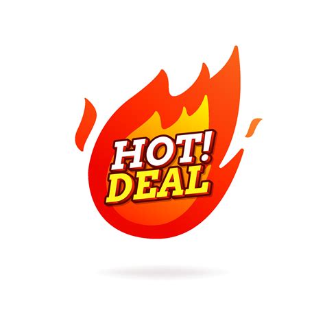Hot Deal Flaming Label Sale Promotion Banner Vector 13481431 Vector
