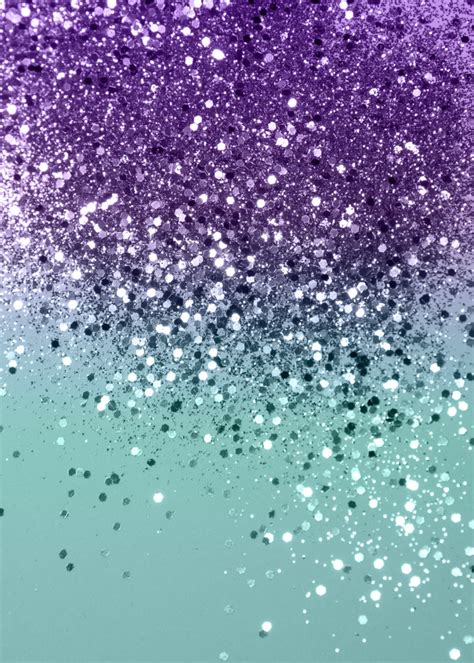 Purple Teal Glitter 1 Poster Print By Anitas And Bellas Art