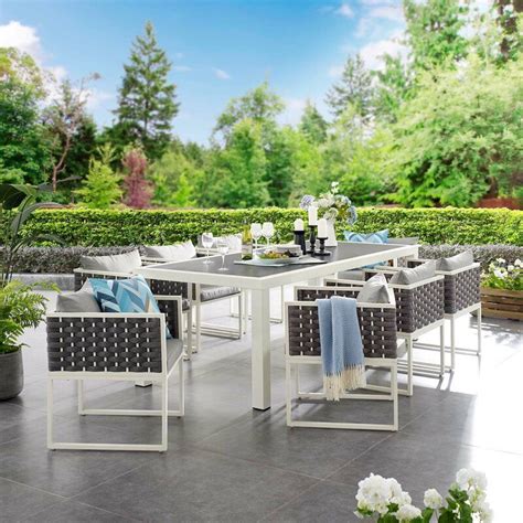 Shop the best patio dining sets for every taste. Ivy Bronx Rossville Outdoor 9 Piece Dining Set | Wayfair ...