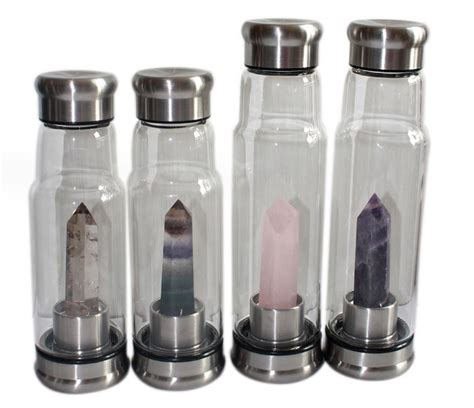 Wholesale Elixir Healing Natural Hexagon Point Quartz Crystal Infused Bottles Spirit Stone Cup