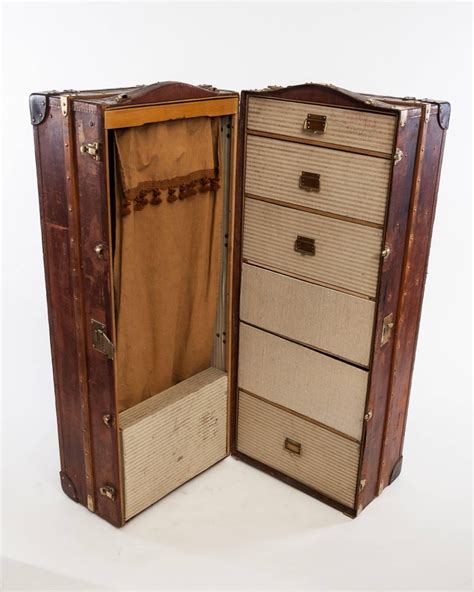 Antique Leather Wardrobe Steamer Trunk For Sale At 1stdibs