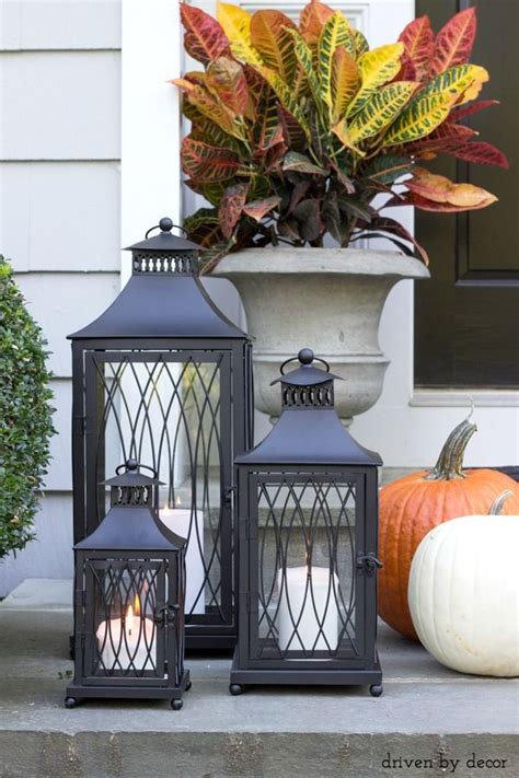 A Trio Of Lanterns Make Beautiful Front Porch Decorations Lantern Set