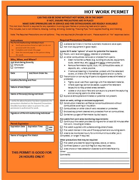 Peddler and solicitor work permits are regulated by washoe county code chapter 25. HW3-Hot_Work_Permit_Template_2007 7 - Printable Samples