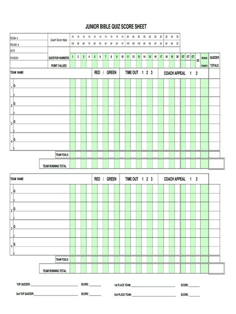 Trivia Score Sheet Template Form Fill Out And Sign Printable Pdf