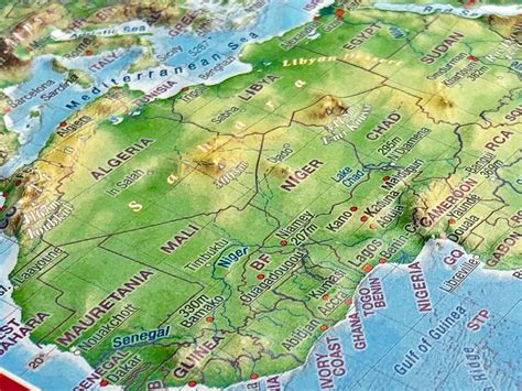 Nástenné Mapy Mapa Afrika Reliéfna 3d Mapka 105x148cm